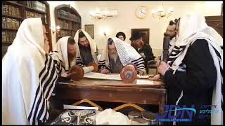 Toldos Aharon Rebbe Davening Shacharis in Teverya  Teves 5784 [upl. by Ma]