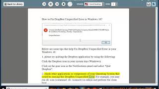 Fix DropBox Unspecified Error in Windows 10 [upl. by Alekehs]