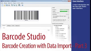 Barcode Creation with Data Import  Barcode Studio 3 [upl. by Osnofedli]