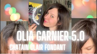 Garnier Olia 50 Chatain clair fondant  Coloration permanente prise cheveux blancs 100100 [upl. by Grogan]