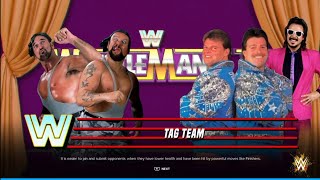 The Bushwhackers vs The Fabulous Rougeaus WrestleMania 5 WWE 2K24 [upl. by Aenitsirhc]