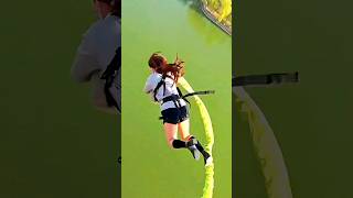 Incredible Footage Of Bungee Jumping  Bungee Jumping Girl ytshorts shorts trendingshorts [upl. by Nennerb990]