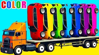 COLOR CARS on Truck Fun Gameplay with Songs [upl. by Ynitsed]