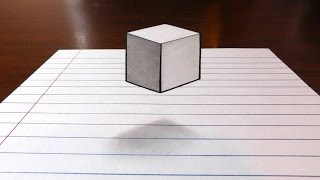 Floating Cube  3D Trick Art on Paper [upl. by Mauldon]