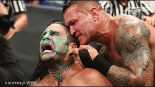 Randy Orton shoved his finger in Jeff Hardys ear piercing hole [upl. by Enitsrik]