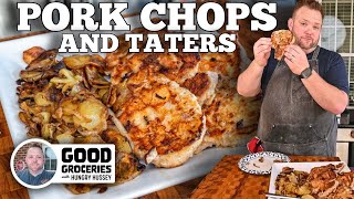 Homestyle Fried Pork Chops and Taters  Blackstone Griddle [upl. by Macfadyn]