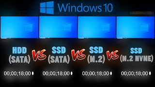 Windows 10 HDD vs SSD vs M2 vs NVMe Boot Time Comparison [upl. by Enidan354]