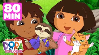 Dora the Explorers Baby Animals Rescues amp Adventures 🐱 80 Minute Compilation  Dora amp Friends [upl. by Lyrehc]