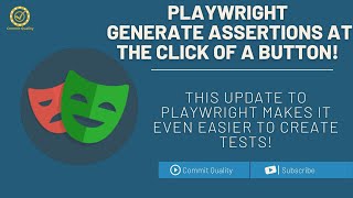 Playwright  Generate Assertions with ONE Button Click [upl. by Nancey]