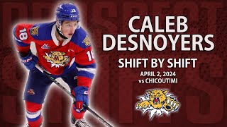 Caleb Desnoyers vs Chicoutimi  Apr 2 2024  2025 NHL Draft [upl. by Nonnahs]