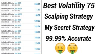 Best Volatility 75 Index Scalping Startegy With 9999 Accuracy  Live Trading [upl. by Nosnah635]