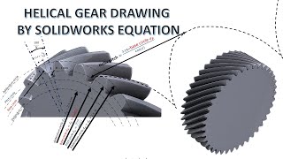 HELICAL GEAR DRAWING BY SOLIDWORKS EQUATION [upl. by Mcneely]