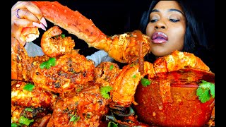 KING CRAB SEAFOOD BOIL MUKBANG  SEAFOOD  MUKBANG  DESHELLED LOBSTER  SEAFOOD BOIL  ASMR EATING [upl. by Ycnaffit]