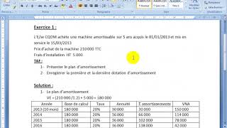 Les amortissements Exercice 1 [upl. by Moffitt988]