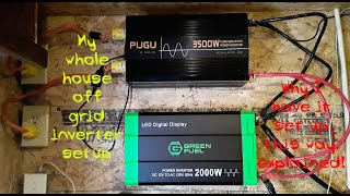 My power inverter setup for my whole home on my off grid homestead [upl. by Westhead662]