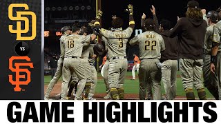 Trent Grisham hits walkoff homer in Padres 65 win  PadresGiants Game 2 Highlights 92520 [upl. by Colier]