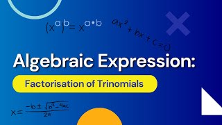 Algebraic Expression  Factorisation of Trinomials math education learnmath algebra polynomials [upl. by Heddie934]