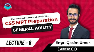 CSS MPT 2025 Preparation Live Class  6 General Ability  Engr Qasim Umer  MPT Classes by CSPs [upl. by Nnylyahs96]