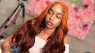 ArabellaHairOfficial Ombré Ginger Brown Glueless Wig Install 🧡 [upl. by Fortune394]