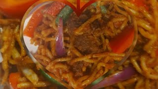 Delicious Speghetti Jollof Recipe with beef 😋simple amp easy SHC kitchen note 📝 [upl. by Llessur]