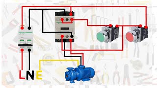 single phase motor connection with magnetic contactor wiring diagram [upl. by Sukey]