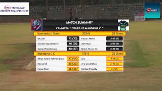 MCC MOINABAD CHAMPIONSHIP SEASON 9 MAHDAVIA CC VS KAMMETA 11 STARS [upl. by Annavaig8]