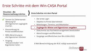 Erste Schritte mit dem WinCASA Portal 04  Zugänge für Mieter und Eigentümer vergeben [upl. by Ain124]