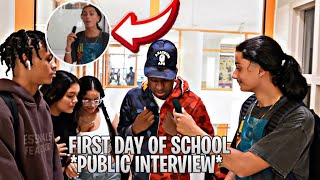 WHATS THE FREAKIEST THING YOU EVER DONE…BACK TO SCHOOL PUBLIC INTERVIEW [upl. by Lerrud745]