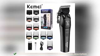 ✔️Kemei Professional Barber Hair Clippers Rechargeable Cordless Electric [upl. by Selinski]