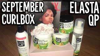 SEPTEMBER 2019 CURLBOX  ELASTA QP OLIVE OIL amp MANGO BUTTER COLLECTION  UNBOXING [upl. by Natassia]