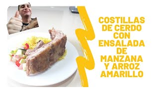 Costillas de cerdo al horno con ¿Ensalada de manzana y arroz con Cúrcuma RESUBIDO [upl. by Hyland]