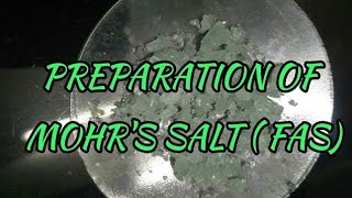 Preparation of Ferrous Ammonium Sulphate Mohrs Salt [upl. by Ahcmis166]