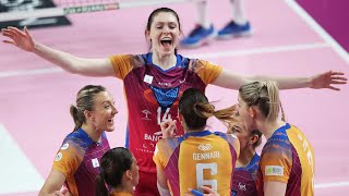 Dana Rettke  All points in Semifinal Playoff Novara vs Monza  Lega Volley Femminile [upl. by Heinrik]