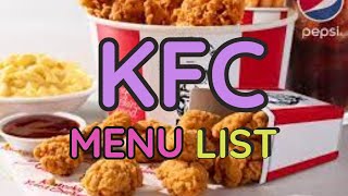 KFC Menu Prices Philippines Restaurant Menu [upl. by Ettelocin]