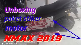 unboxing paket stiker motor nmax [upl. by Ahselat]