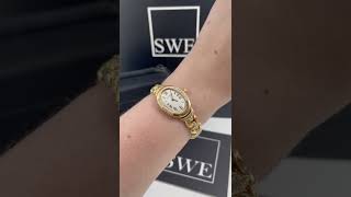 Cartier Baignoire Yellow Gold Silver Dial Diamond Ladies Watch 1812 Review  SwissWatchExpo [upl. by Golter]