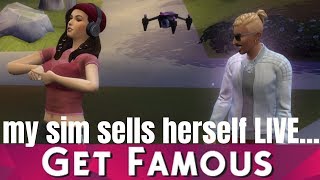 my sim sells herself LIVE 1  The Sims 4 Get Famous  Livestreaming [upl. by Sivolc]