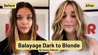 Balayage From Dark to Blonde without going Orange [upl. by Ruel]