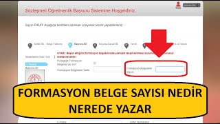 FORMASYON BELGE SAYISI NEREDE YAZAR  FORMASYON BELGE SAYISI NEDİR  FORMASYON BELGE SAYISI ÖĞRENME [upl. by Nylsirhc]