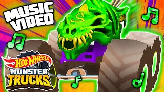 Official Monster Truck MUSIC VIDEO 🎶  “Fossil Fury” ft Skelesaurus 💀🦖  Hot Wheels Monster Trucks [upl. by Anirehtak]