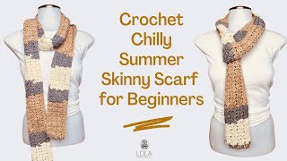 ˙How to Crochet Skinny Scarf for Beginners [upl. by Aihpos567]