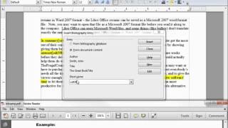 LibreOfficeWriter 40 Adding a Bibliography [upl. by Menken]