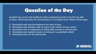 NCLEX Practice Questions Nociceptive Pain MusculoskeletalBasic Care and Comfort [upl. by Chet]