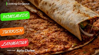 Learn How to Make Homemade Lahmacun  Turkish Pizza  The Famous Turkish Street Food [upl. by Keverian]