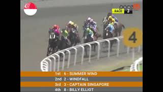 20240302  Race 3 Singapore Kranji Horse Racing Highlights  Pace88 Horse [upl. by Aninahs]