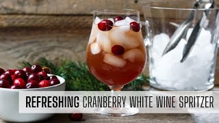 Cranberry Wine Spritzer 2 ingredient easy refreshing cocktail [upl. by Chabot]