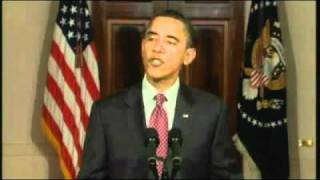 Obama praises Egyptians as Mubarak steps down [upl. by Oiratnom545]