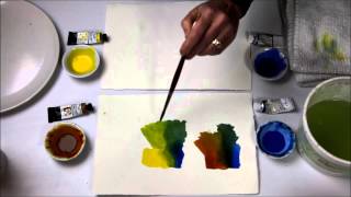 Mixing Greens in Watercolor Demo [upl. by Ateval]