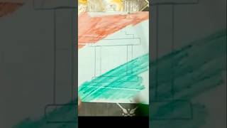 Indian 🇮🇳 fla tricolor drawing Indiagate 🇮🇳🇮🇳art drawing shortsyoutubeshorts viralshort like [upl. by Shirline]