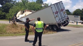 Semi Truck Breaks In Half RAW FOOTAGE [upl. by Tarah870]